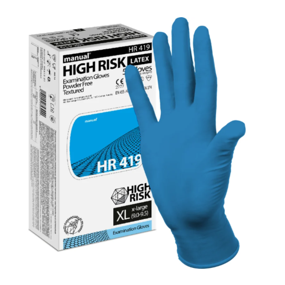 Латексные перчатки HIGH RISK 419 50 штук размер XL MANUAL